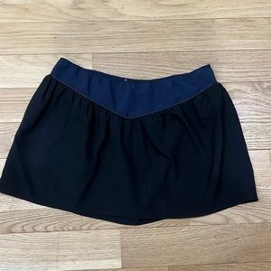 Blue and black silk skirt